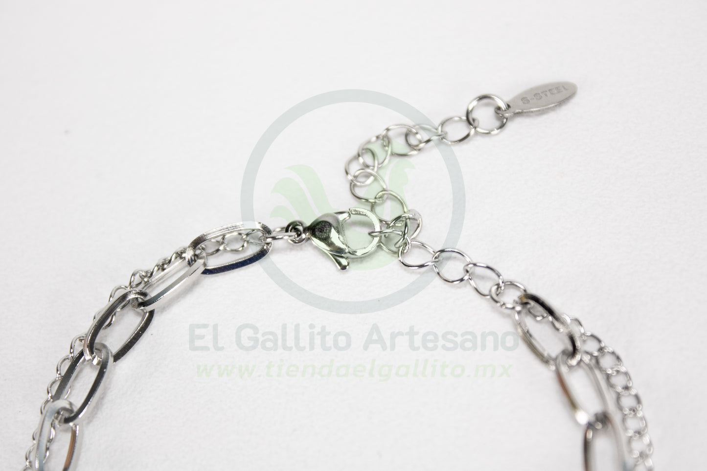 Pulsera Acero 24-4 MD20 | Corazón y Perla Cultivada