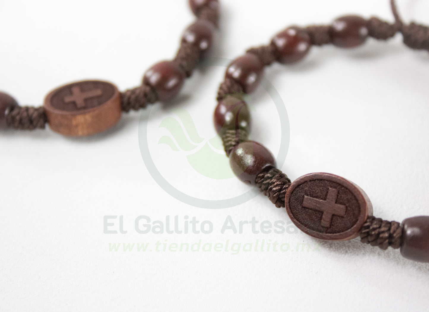 Pulsera Hilo Cruz Madera 25-1 #1