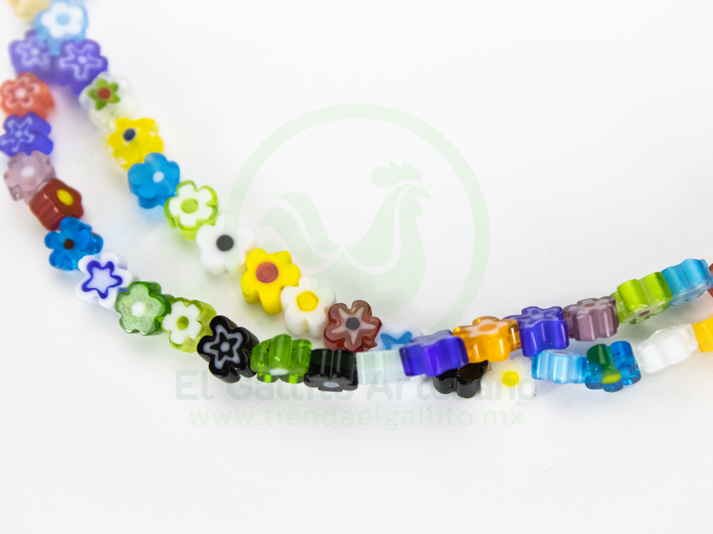 Tira Flor Millefiori 6mm