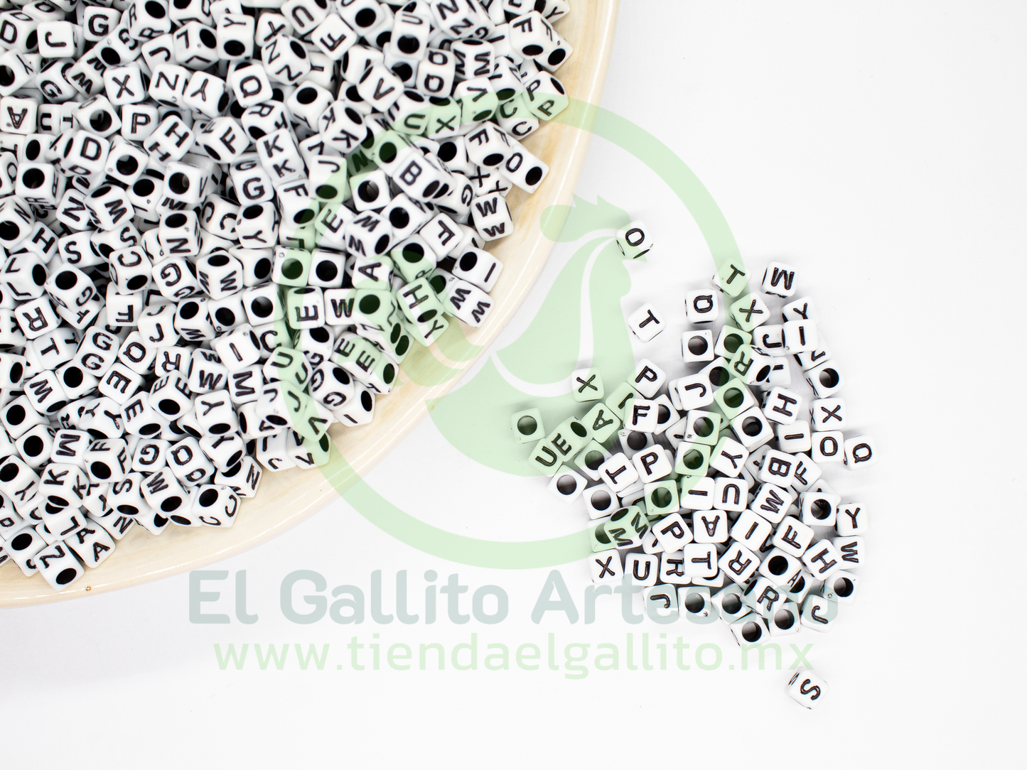 Acr #02 Letra Cubo Blanco Negro 6x6