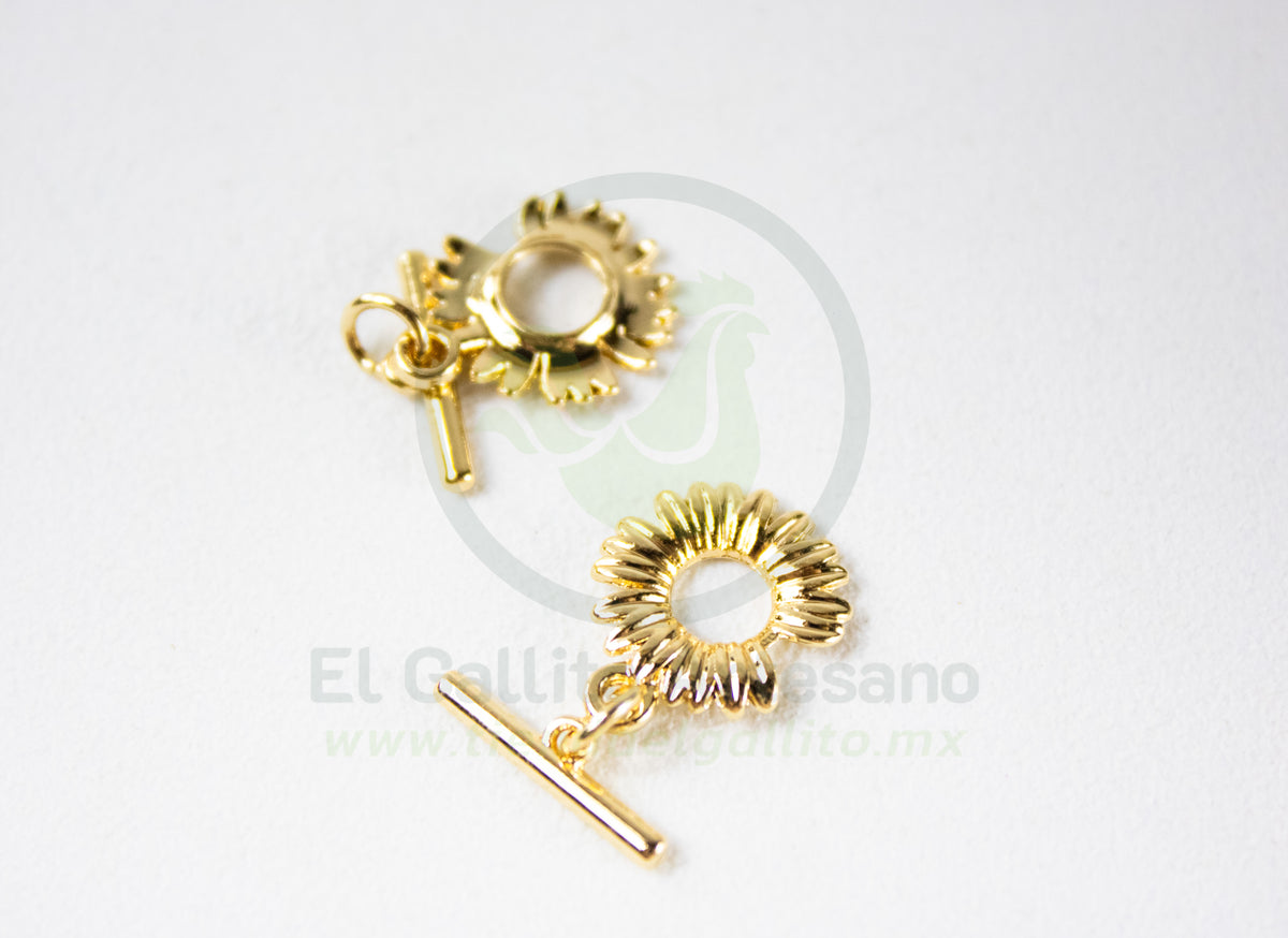 #136 Chapa de Oro - Broche de Flor (PIEZA)