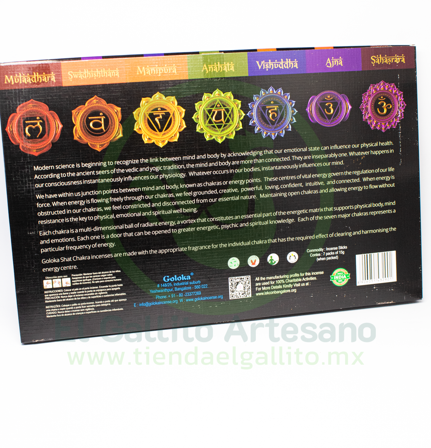 Incienso Goloka | Siete Chakras