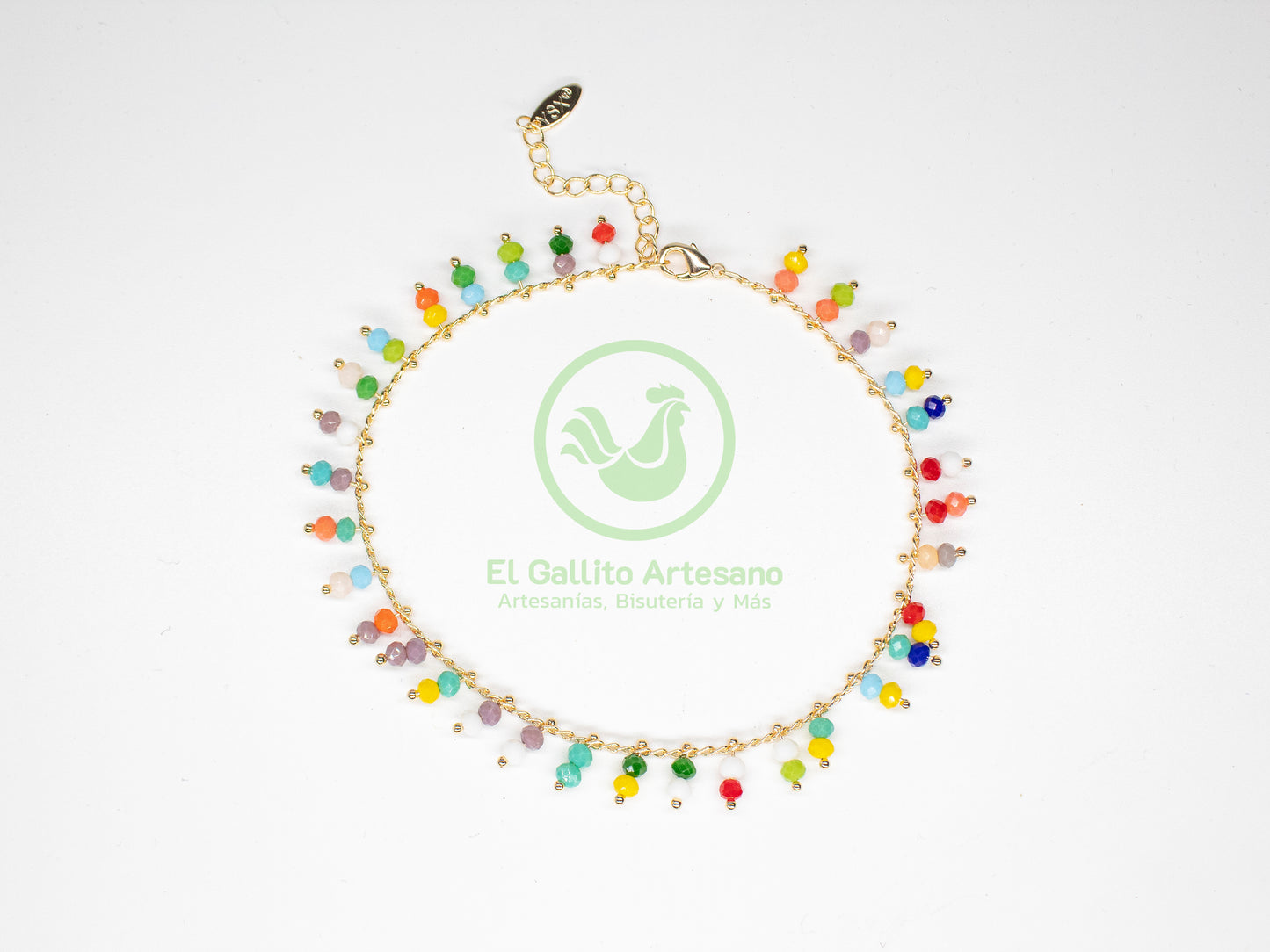 Tobillera Cadena Con Dona Cristal | Varios Colores
