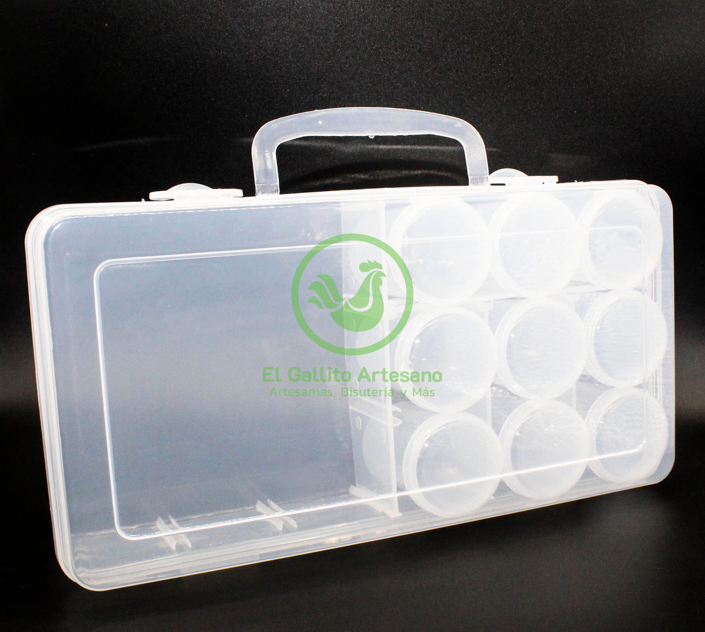 Caja Plástica Organizadora (5 compartimientos y 9 frascos) CMD20_3
