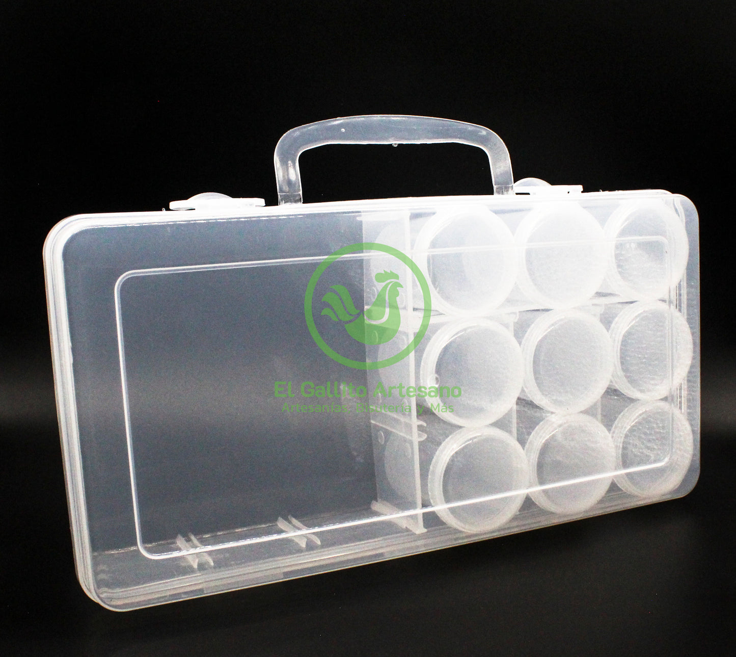 Caja Plástica Organizadora (5 compartimientos y 9 frascos) CMD20_3