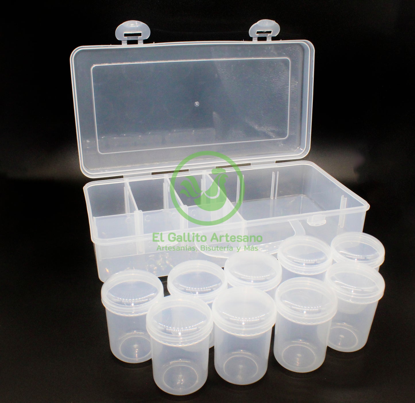 Caja Plástica Organizadora (5 compartimientos y 9 frascos) CMD20_3