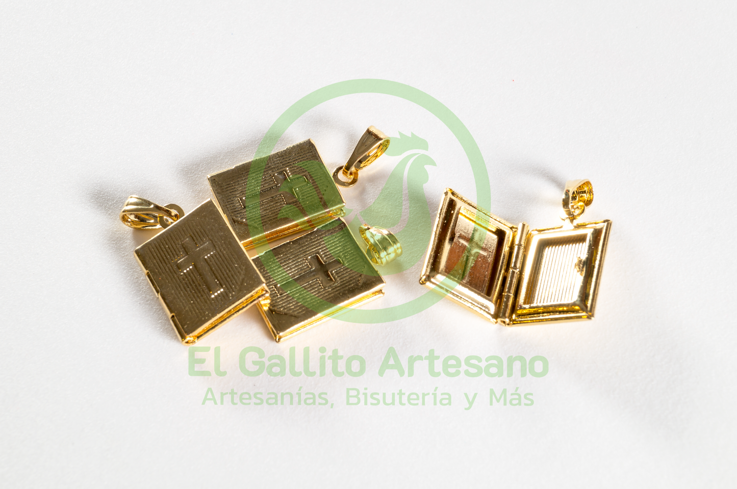 #445 Chapa de Oro - Relicario Biblia (PIEZA)
