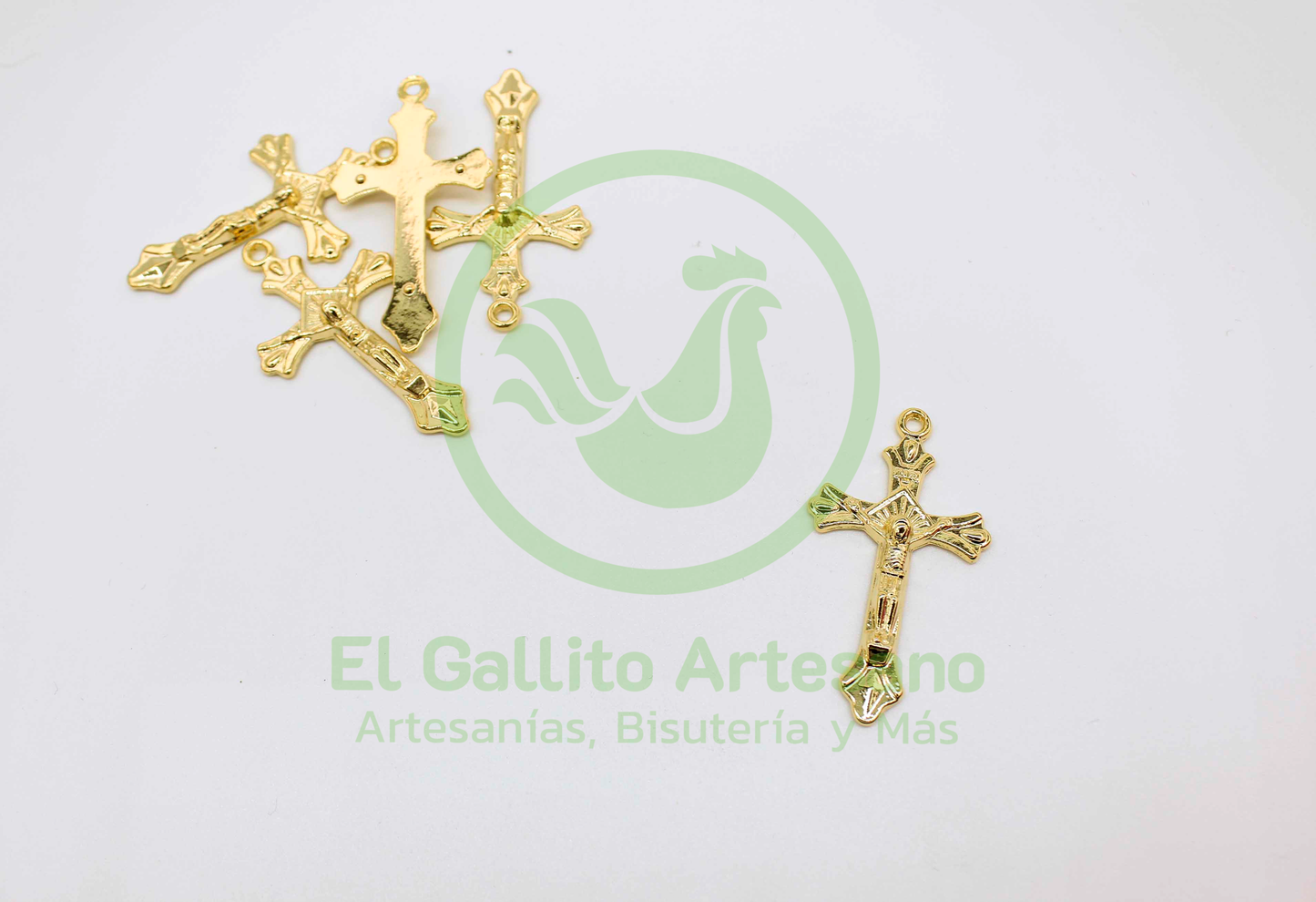#470 Chapa de Oro - Dije Cruz Cristo Inri (PIEZA)