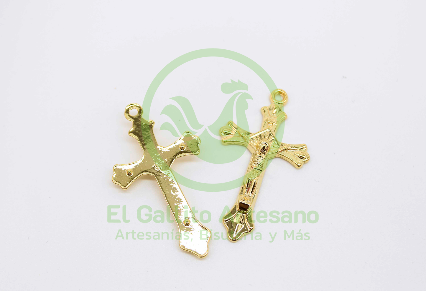 #470 Chapa de Oro - Dije Cruz Cristo Inri (PIEZA)