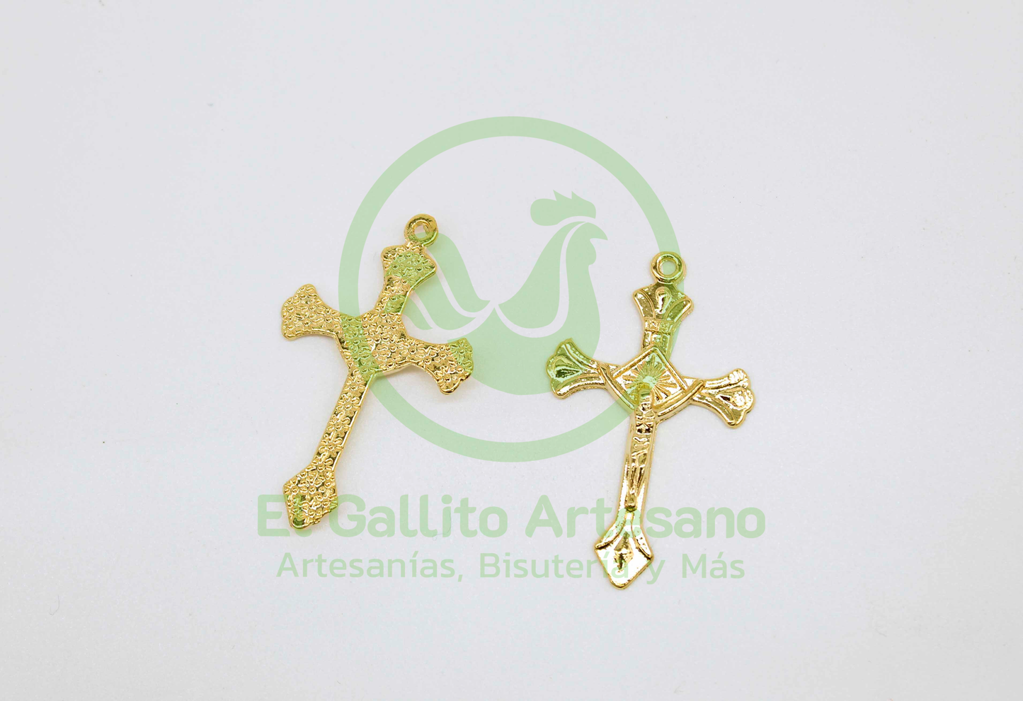 #472 Chapa de Oro - Dije Cruz Cristo Sencilla En Punta (PIEZA)