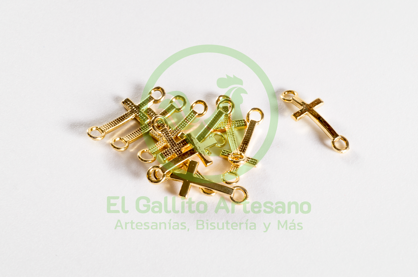 #478 Chapa de Oro - Enlazador Dije Cruz Punteada