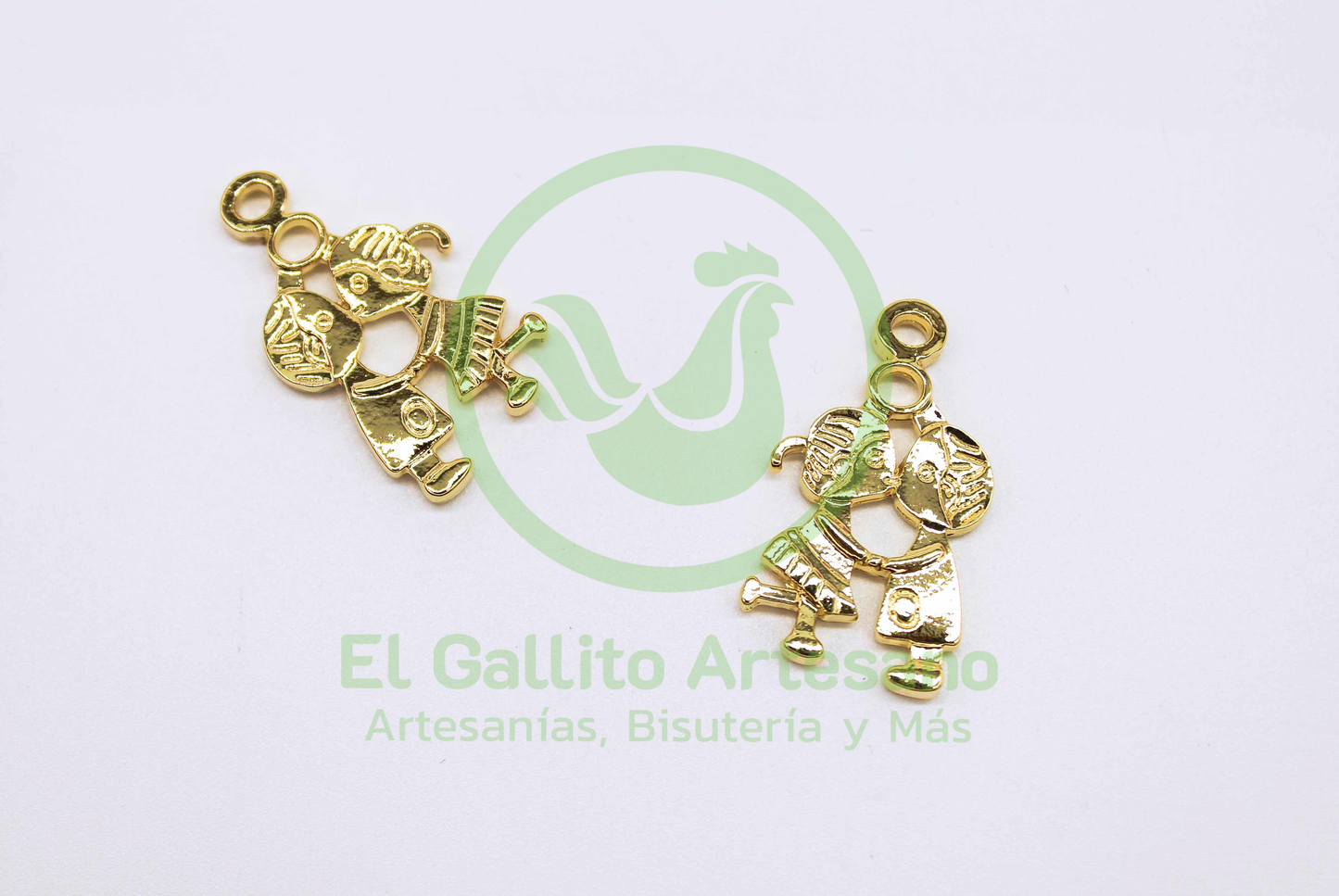 #510 Chapa de Oro - Dije Pareja Beso (PIEZA) (MOD. LIMITADO)
