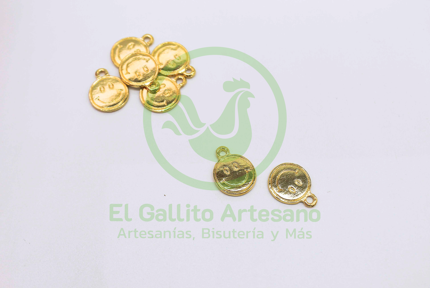 #513 Chapa de Oro - Dije Cara Feliz (PIEZA)