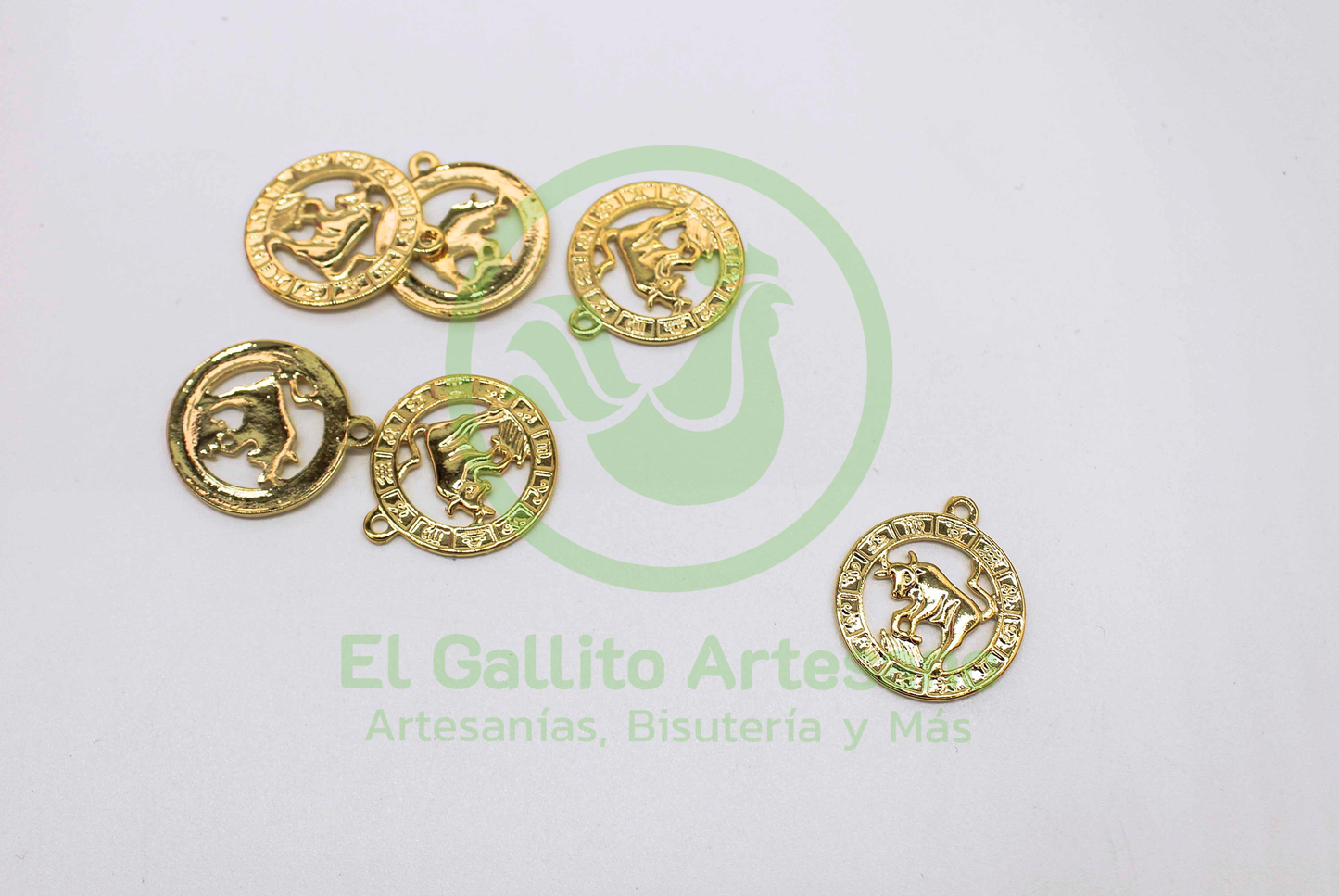 #531 Chapa de Oro - Dije Tauro - Signo Zodiacal (PIEZA)