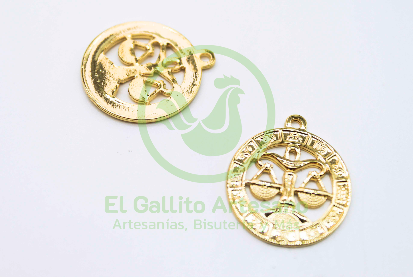 #535 Chapa de Oro - Dije Libra - Signo Zodiacal (PIEZA)