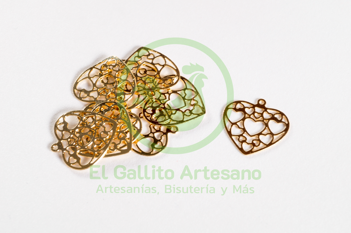 #548 Chapa de Oro - Dije De Corazón Calado