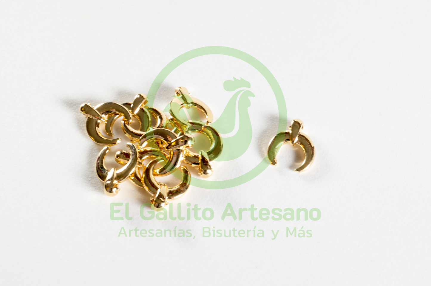 #607 Chapa de Oro - Dije Luna Horizontal