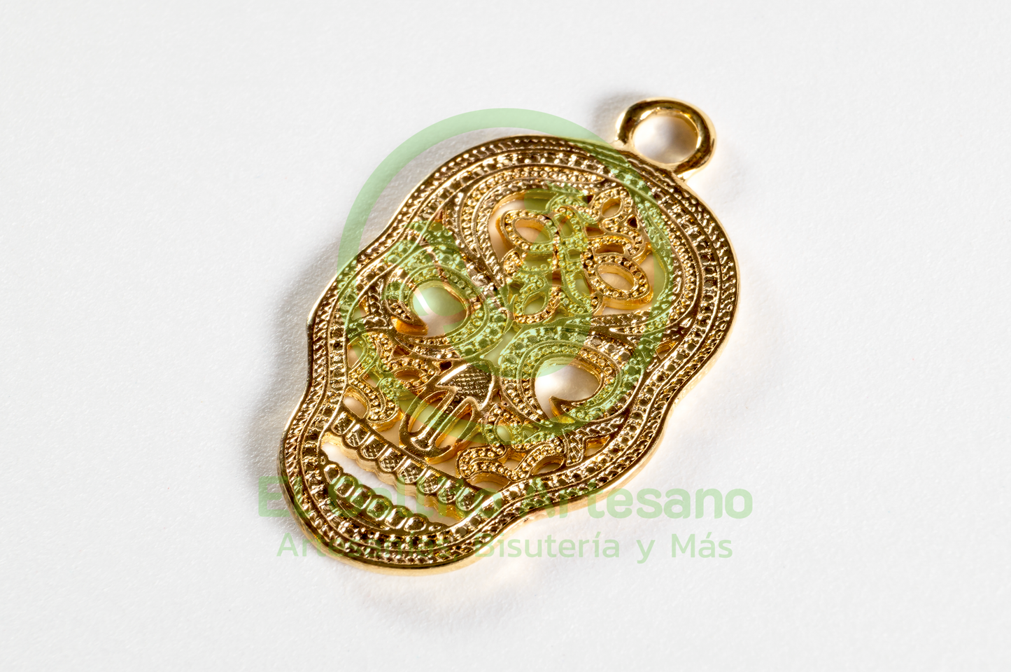 #647 Chapa de Oro - Calavera Detallada Dije Jumbo (PIEZA)