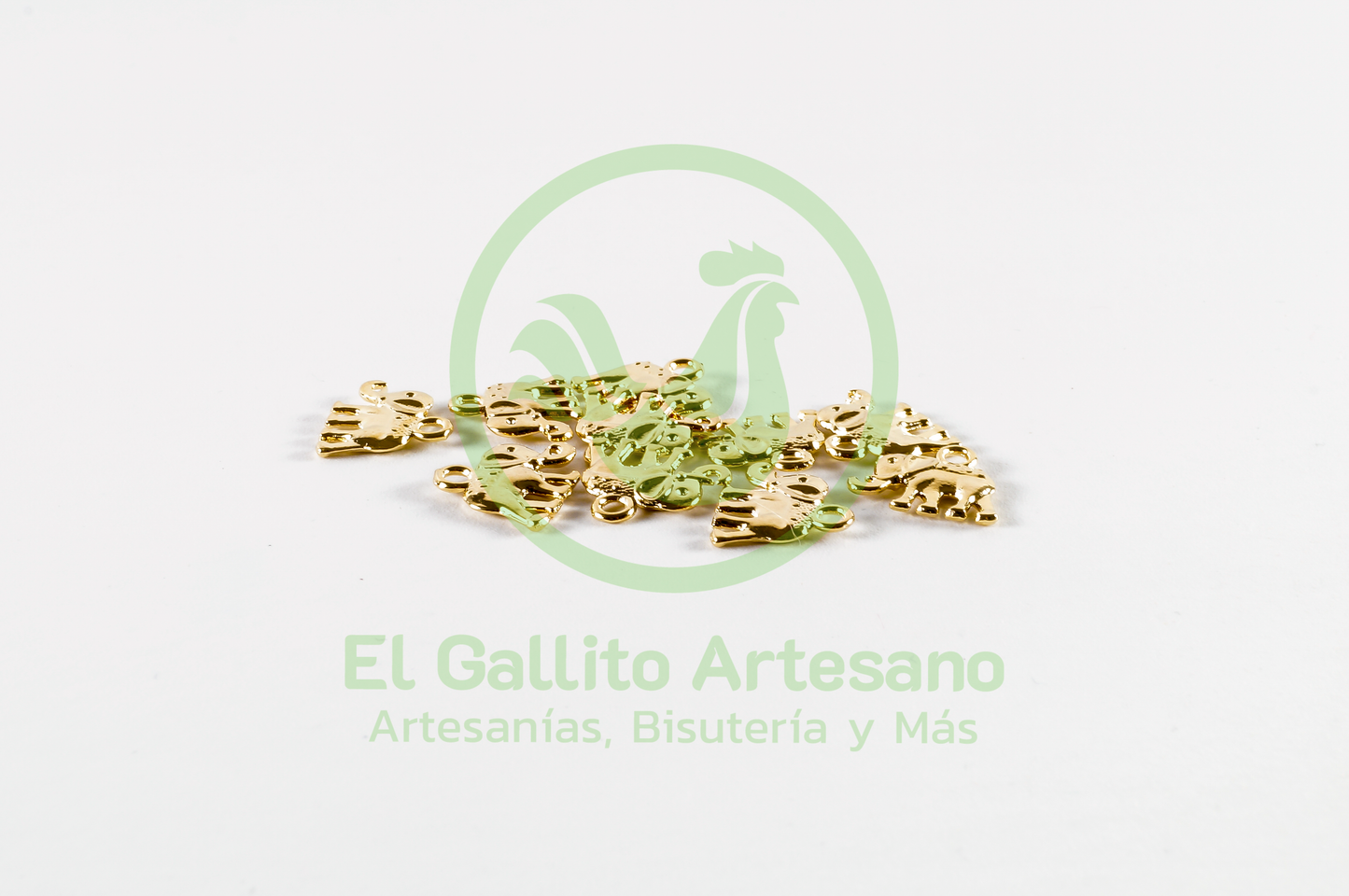 #716 Chapa de Oro - Dije Elefante con Silla