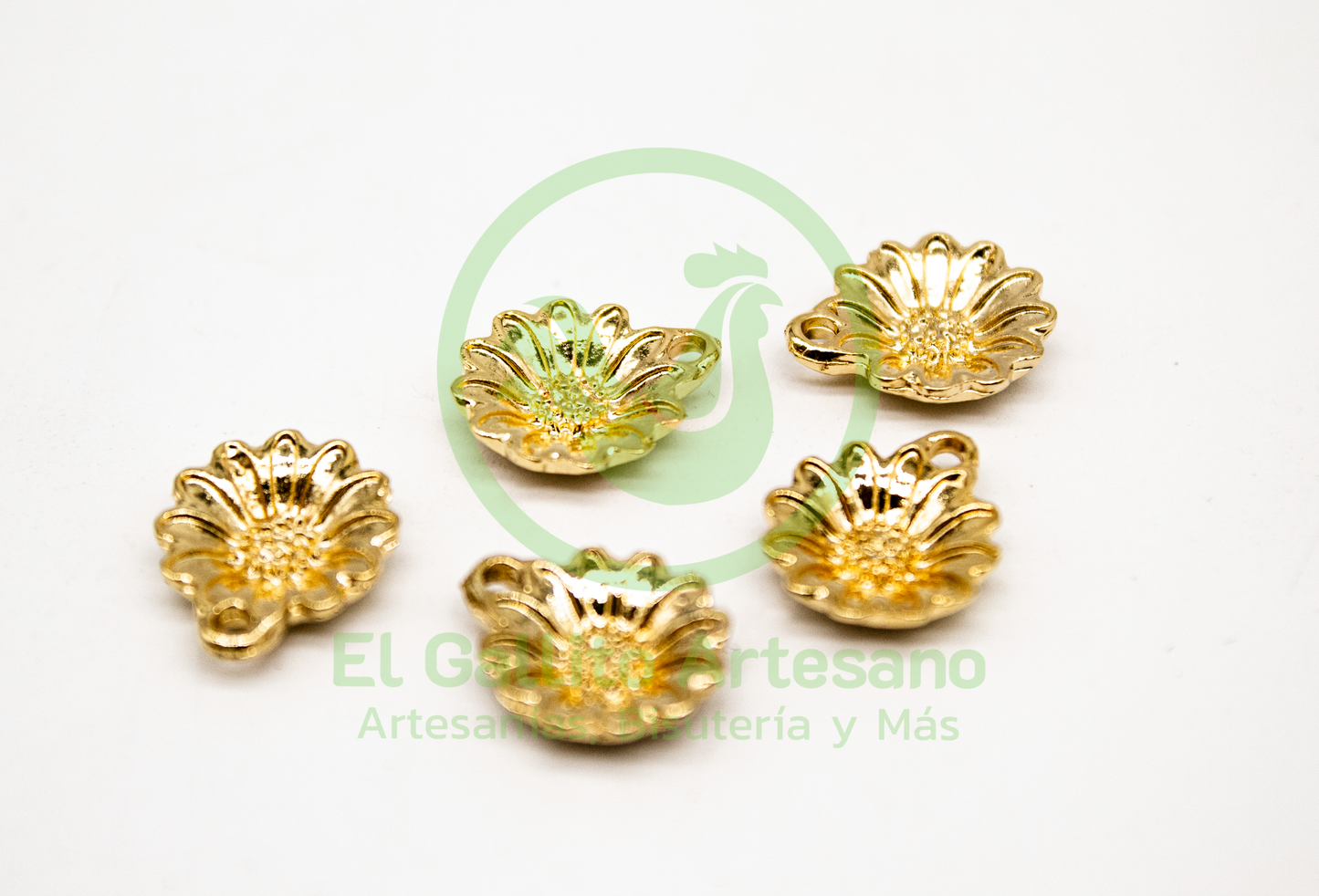 #771 Chapa de Oro - Dije Girasol Platito