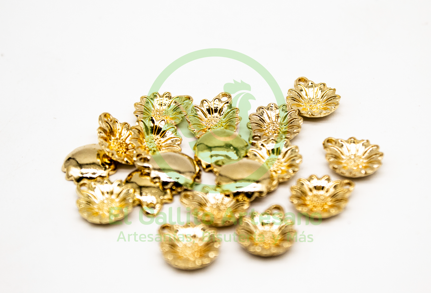 #771 Chapa de Oro - Dije Girasol Platito