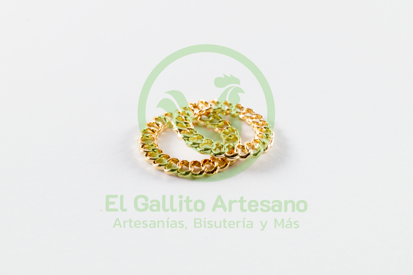 #871 Chapa de Oro Dije - Dije/Enlazador Tipo Cadena (PIEZA) ÚLTIMAS PIEZAS