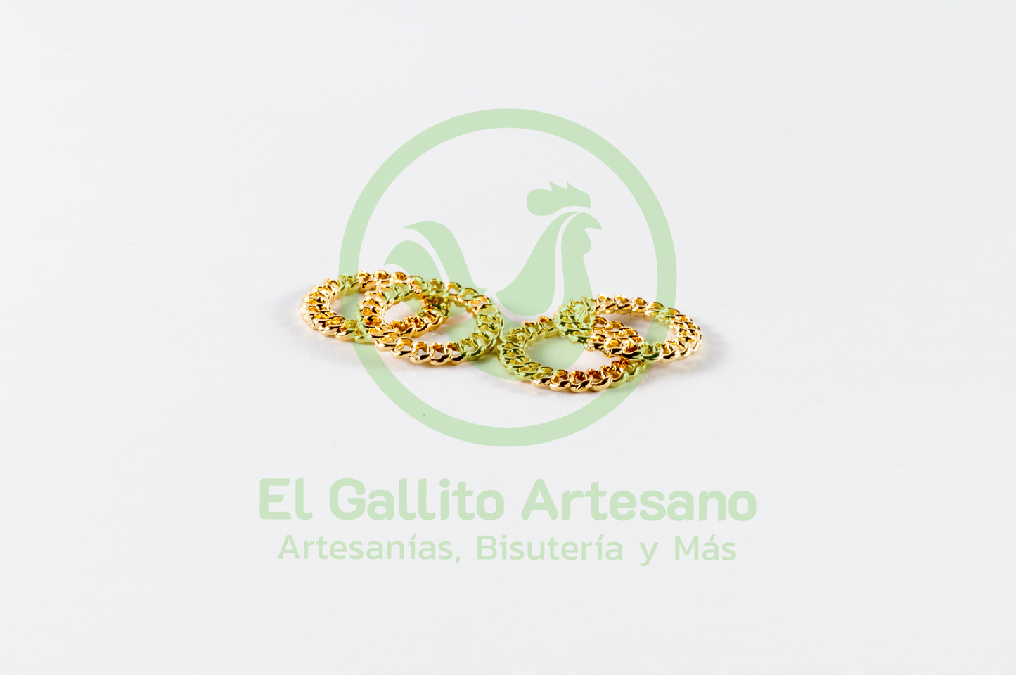 #871 Chapa de Oro Dije - Dije/Enlazador Tipo Cadena (PIEZA) ÚLTIMAS PIEZAS