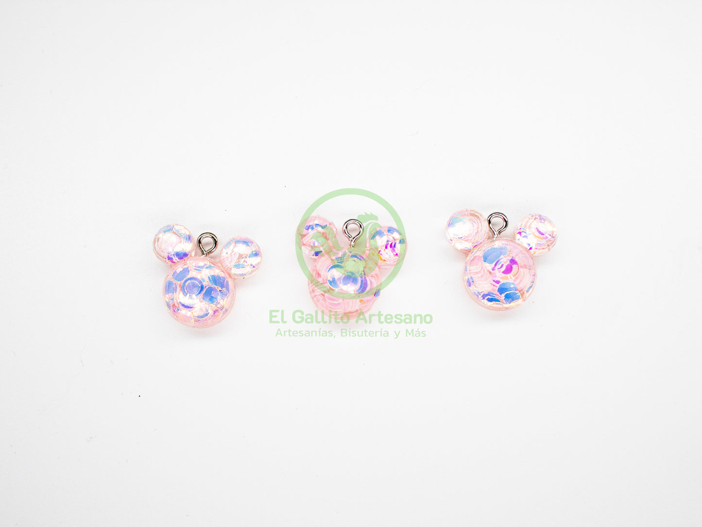 Mickey Rosa Circulos 3 - Dije Craquelado
