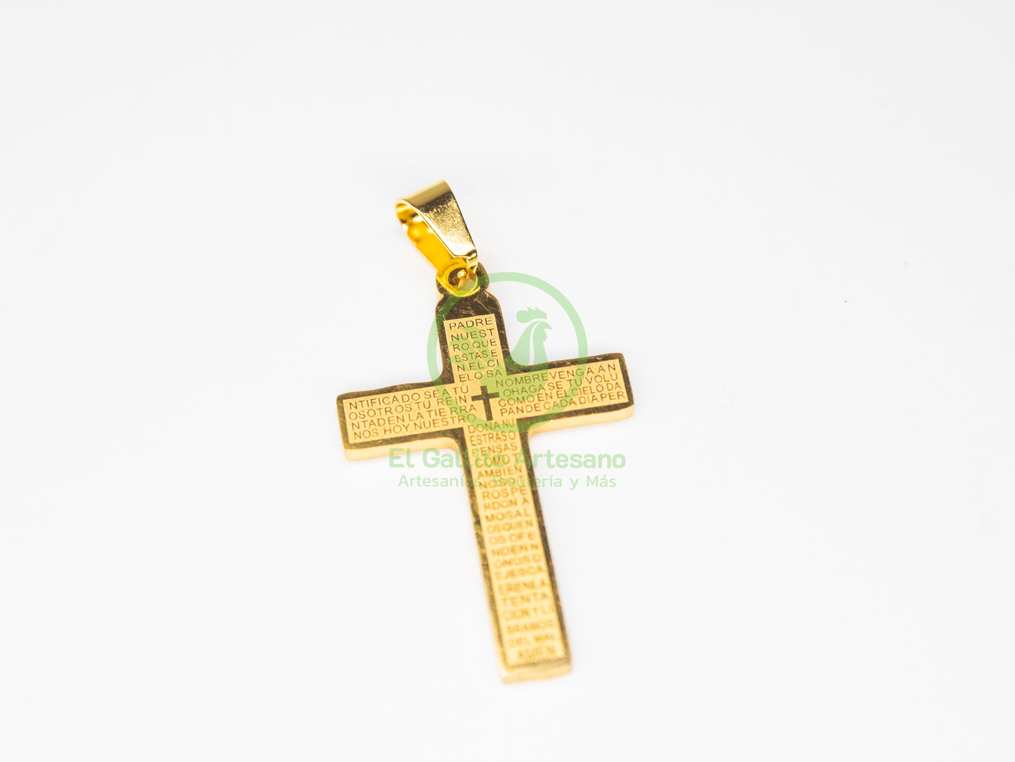 Dije Acero AC-12 Cruz con Oración