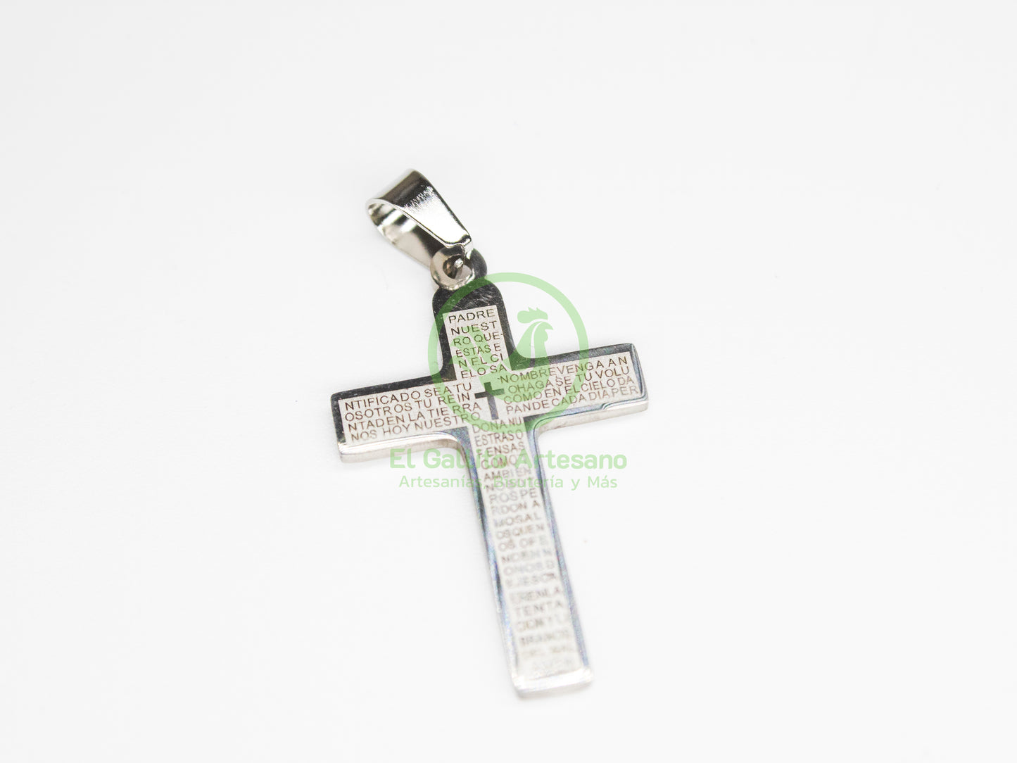 Dije Acero AC-12 Cruz con Oración