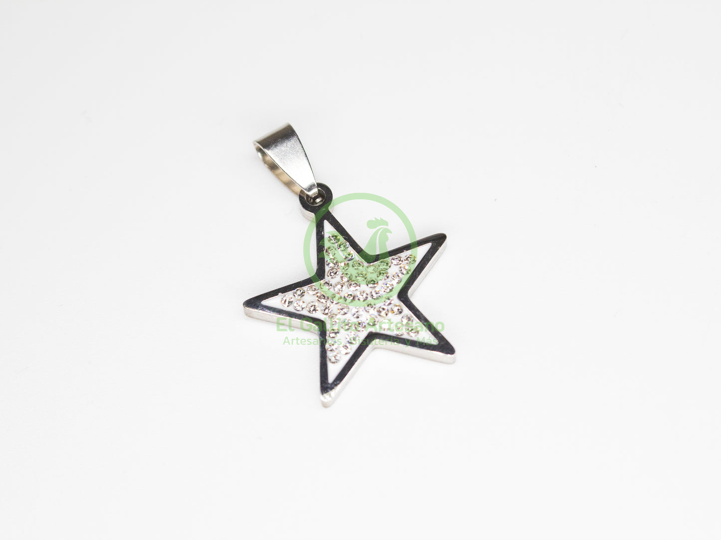 Dije Acero AC-18 Estrella c/cristales