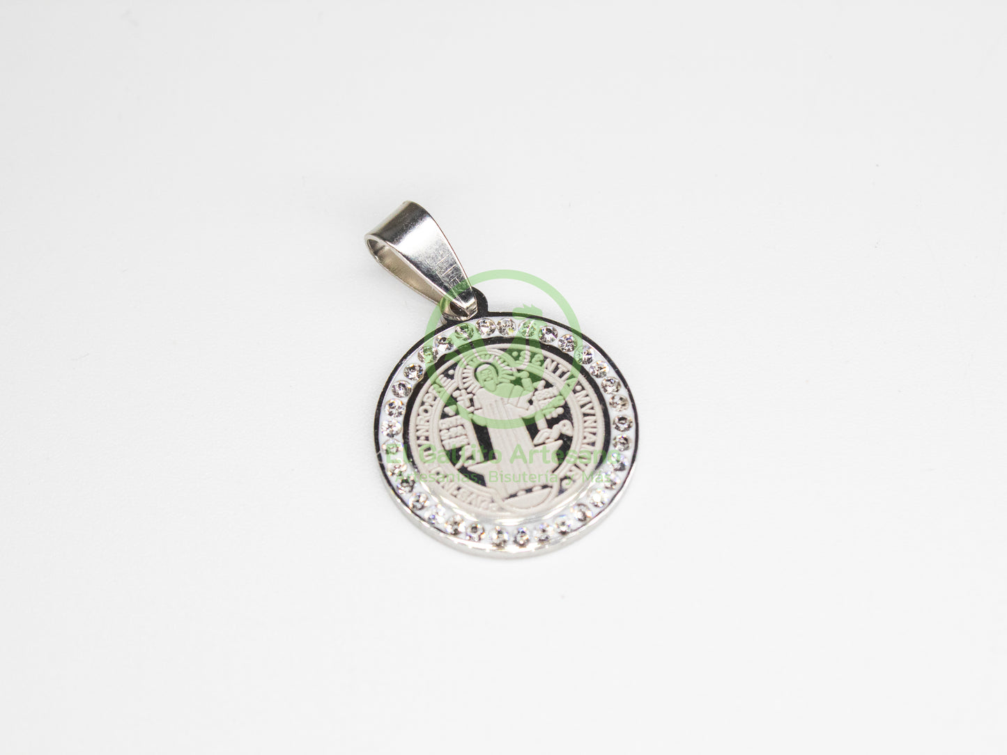 Dije Acero AC-30 Medalla San Benito c/cristales
