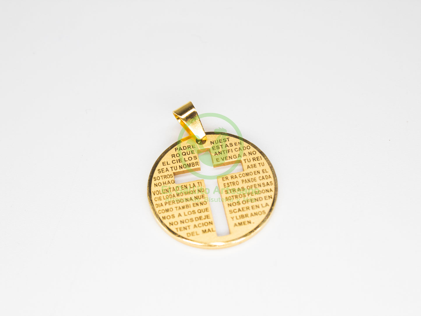 Dije Acero AC-03 Medalla Grande con Oración