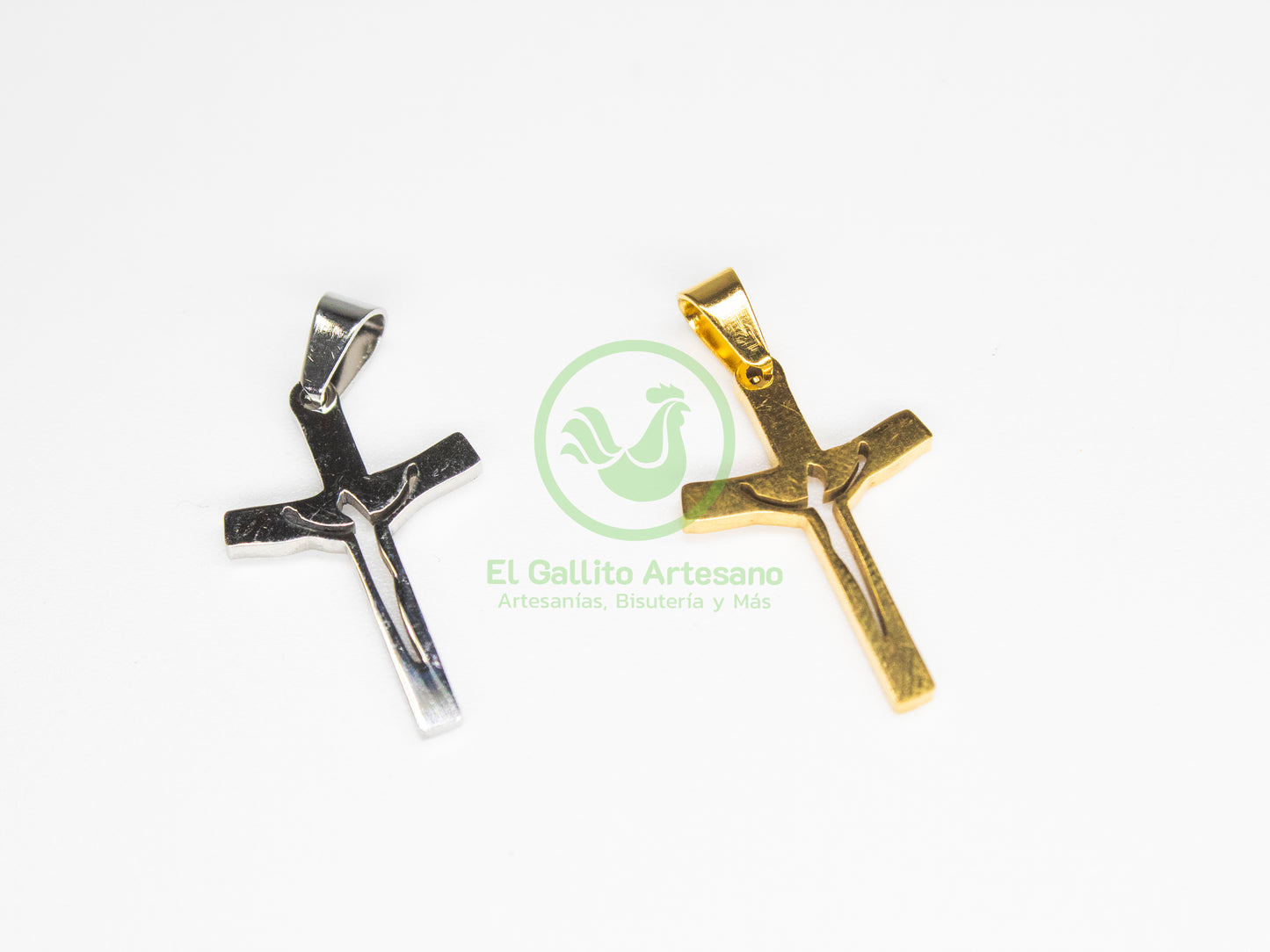 Dije Acero AC-09 Cruz Silueta Jesús