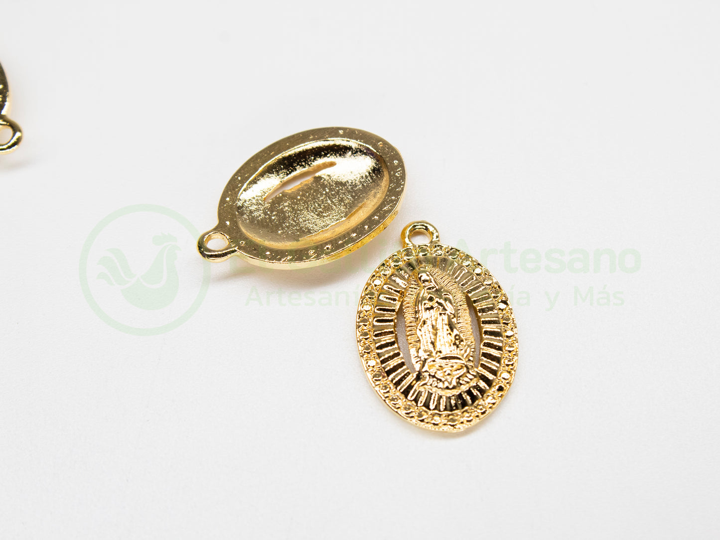 #450 Chapa de Oro - Dije Medalla Ovalada Virgen de Guadalupe (PIEZA)