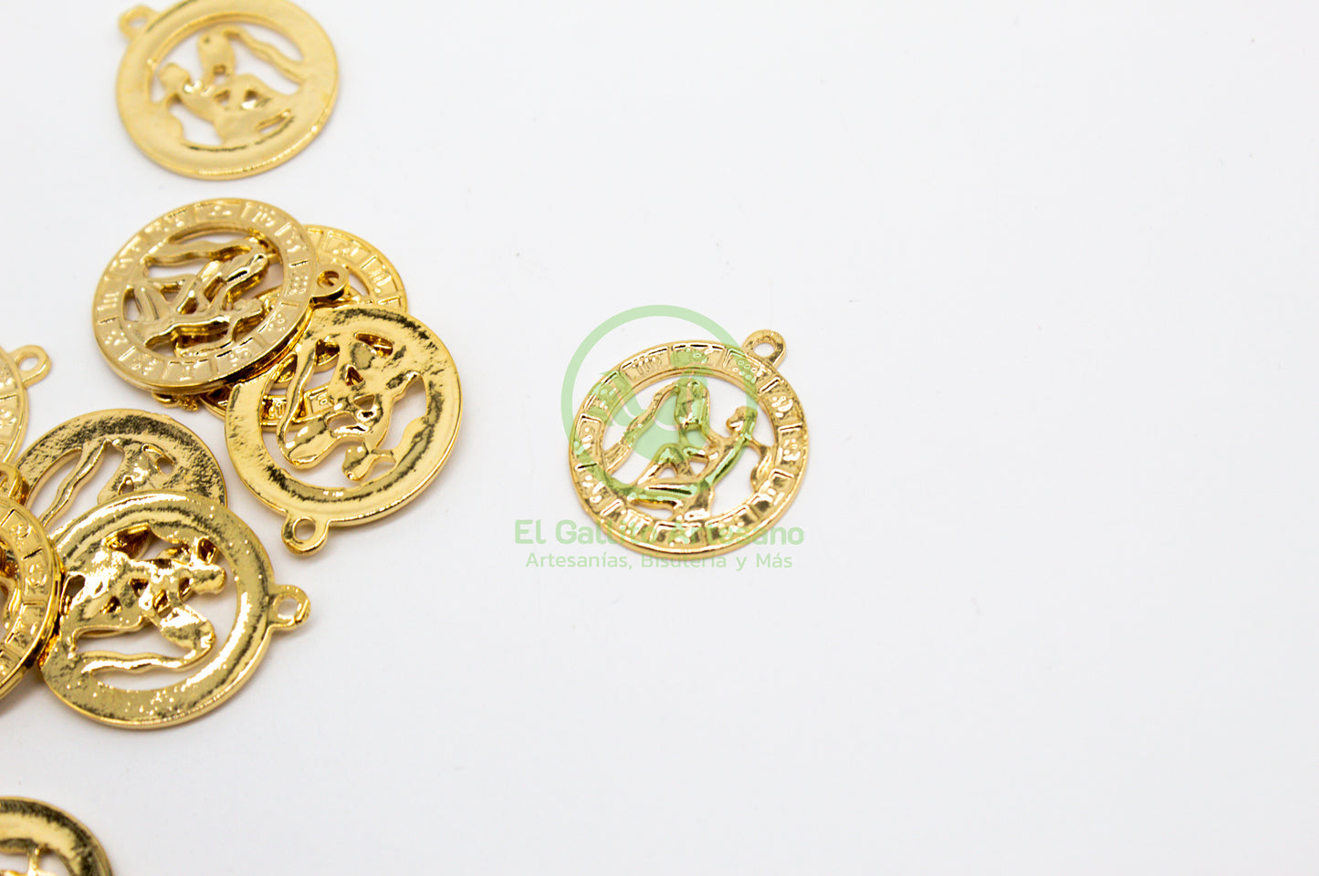 #538 Chapa de Oro - Dije Capricornio - Signo Zodiacal (PIEZA)