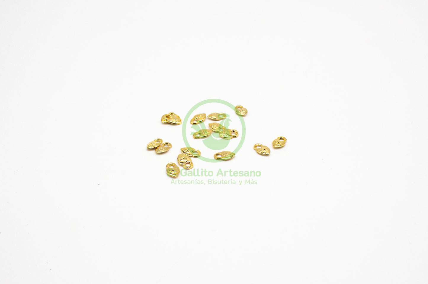 #556 Chapa de Oro - Dije Candado Corazón Con Flor