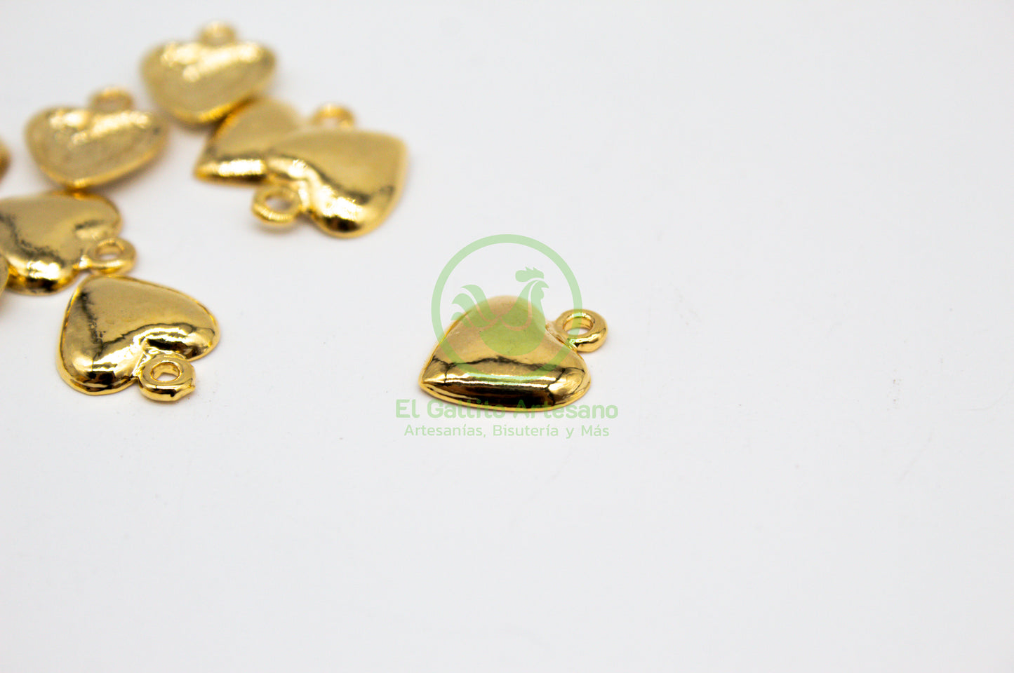 #559 Chapa de Oro - Dije Medio Corazón Liso