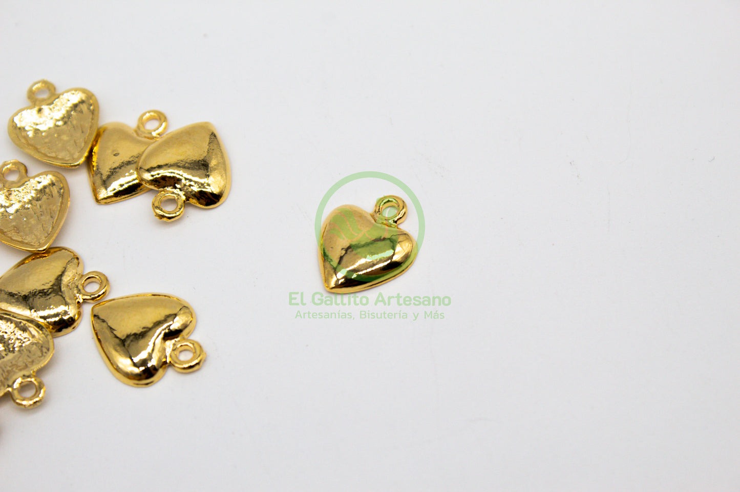 #559 Chapa de Oro - Dije Medio Corazón Liso