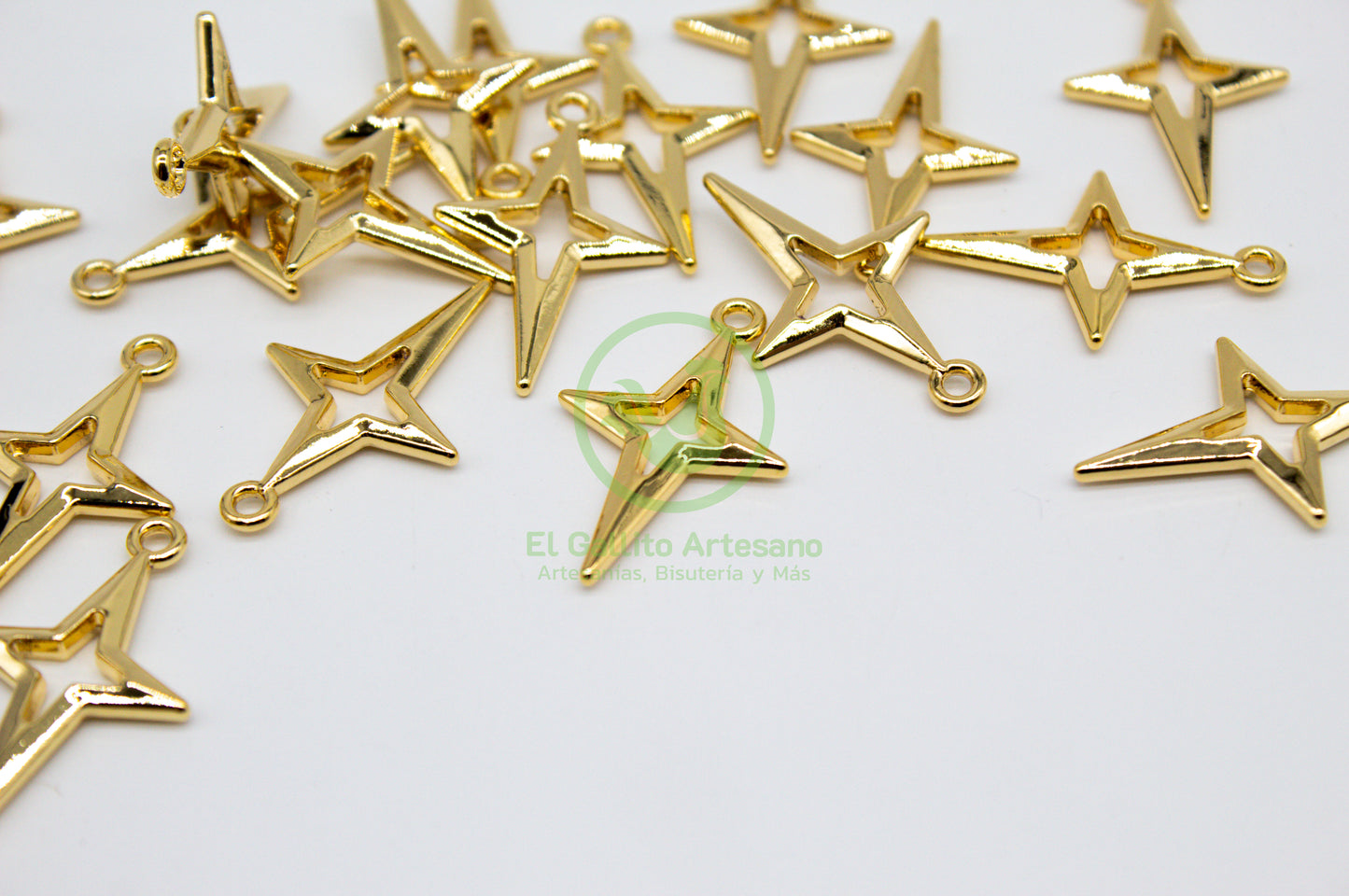 #594 Chapa de Oro - Dije Estrella Cartesiana (PIEZA)