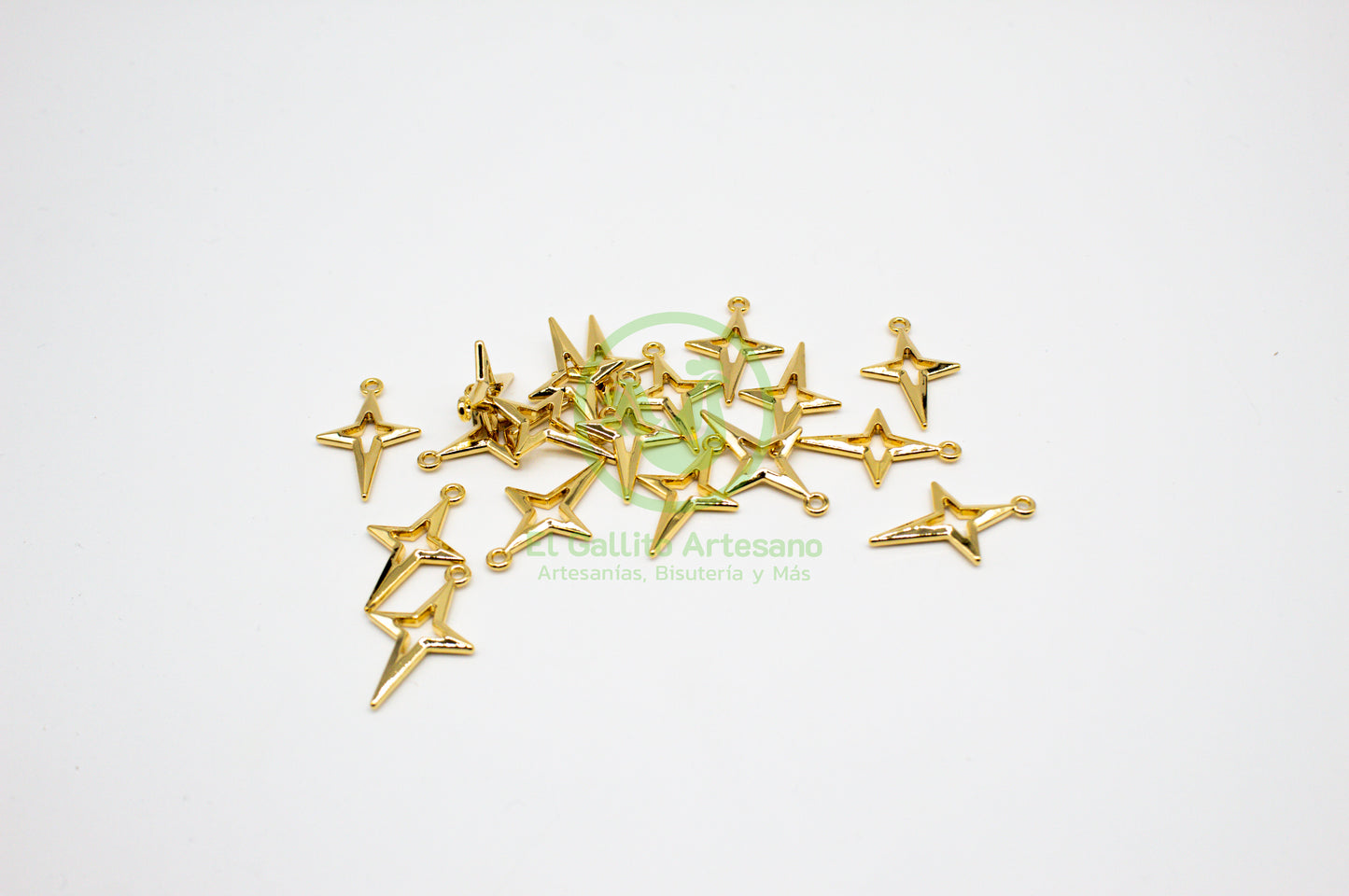 #594 Chapa de Oro - Dije Estrella Cartesiana (PIEZA)