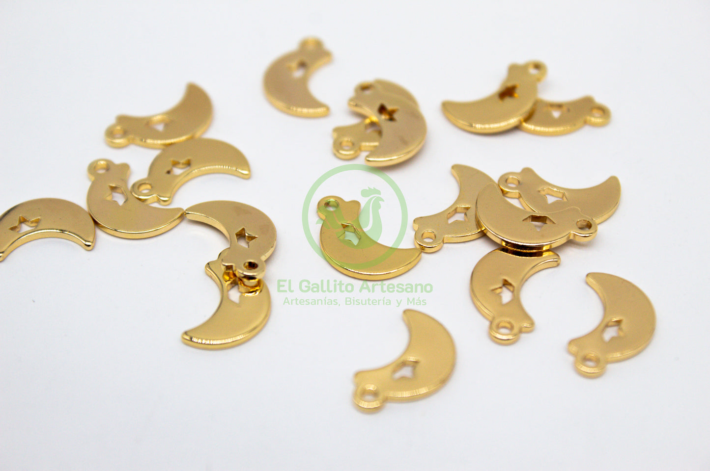 #604 Chapa de Oro - Dije Luna Con Media Estrella