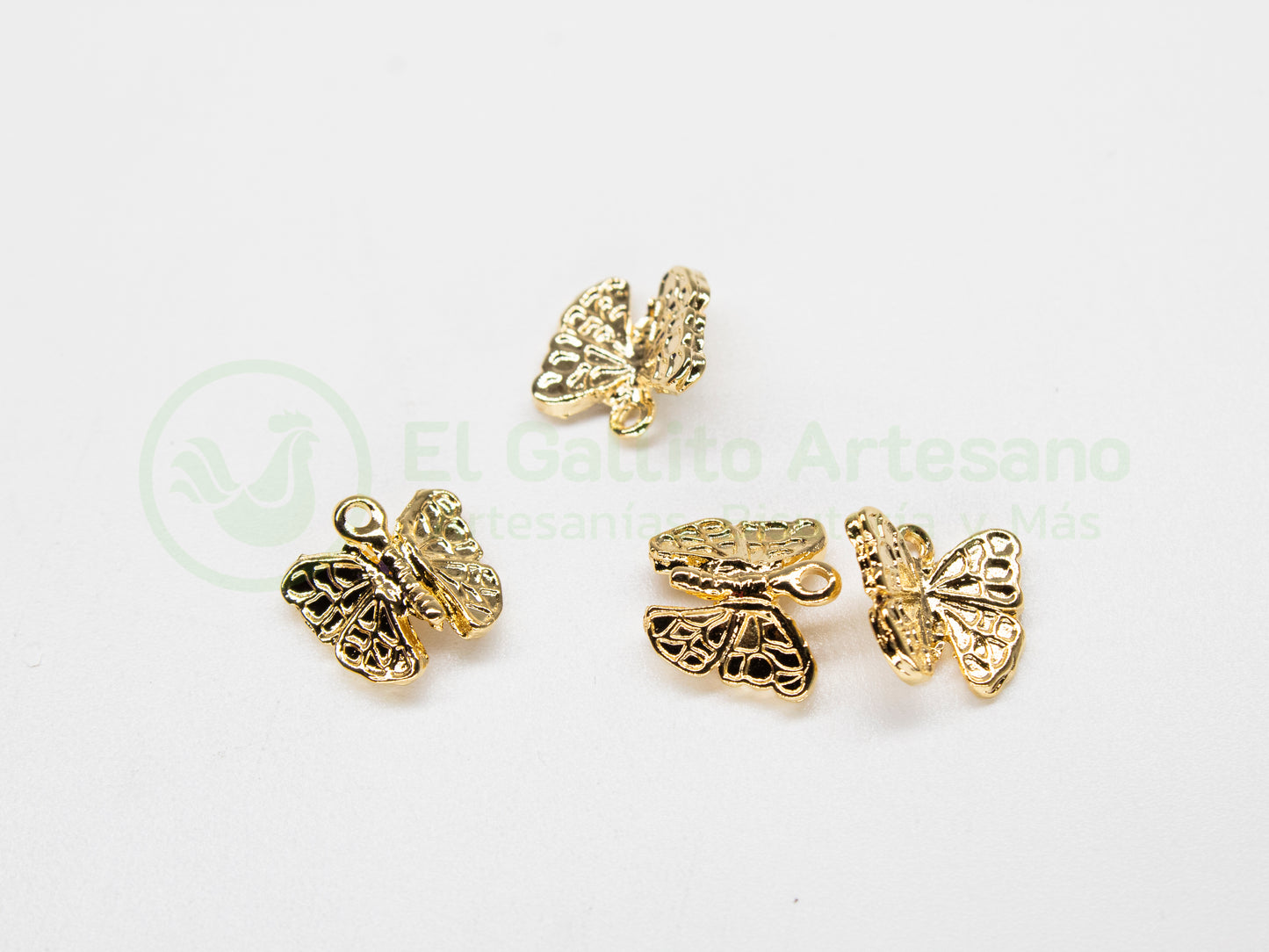 #628 Chapa de Oro - Dije Mariposa 3D (PIEZA)