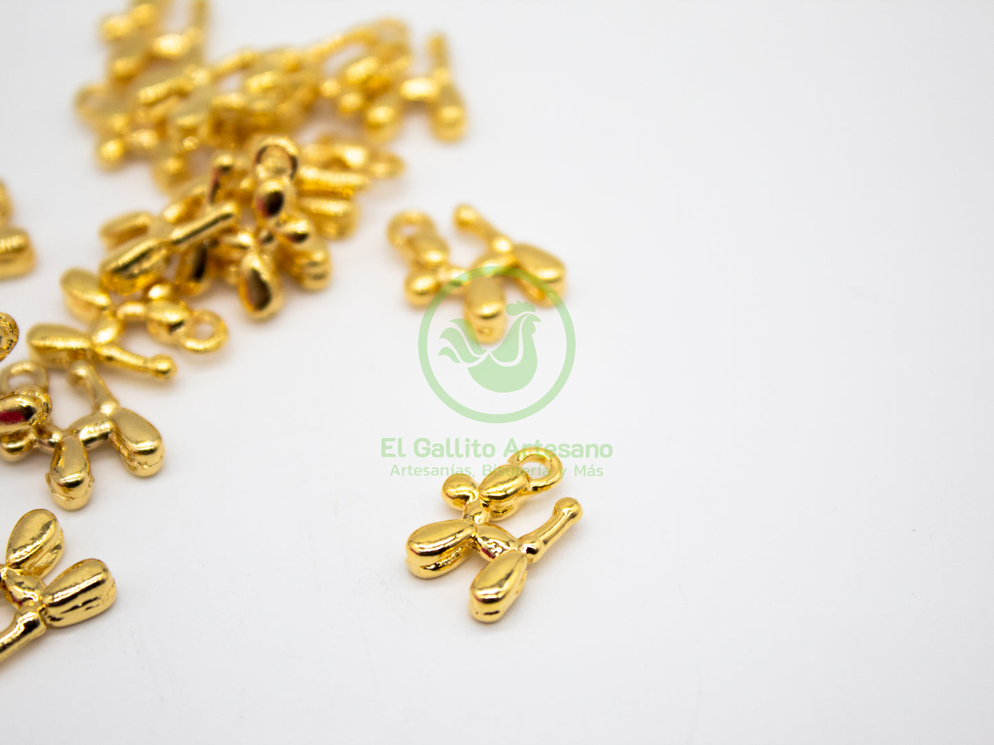 #688 Chapa de Oro - Dije Perro De Globo (PIEZA)