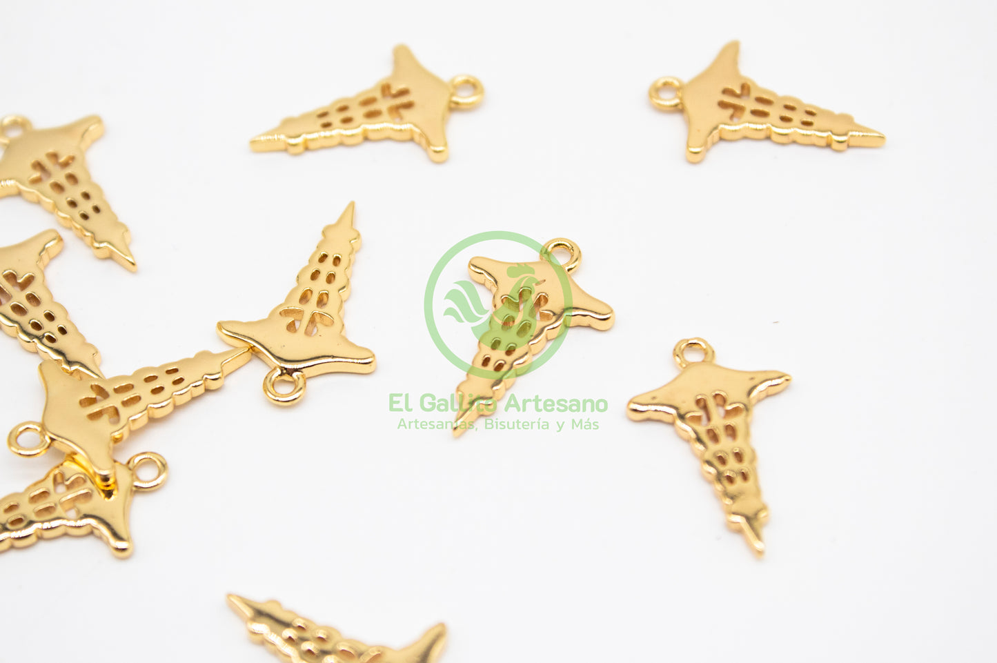 #744 Chapa de Oro - Dije Símbolo Médico (PIEZA)