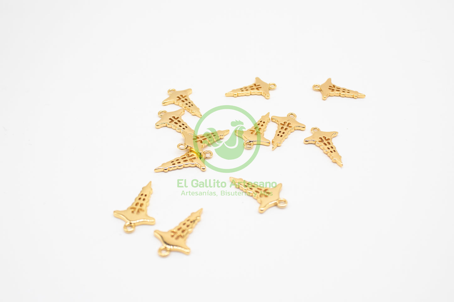 #744 Chapa de Oro - Dije Símbolo Médico (PIEZA)