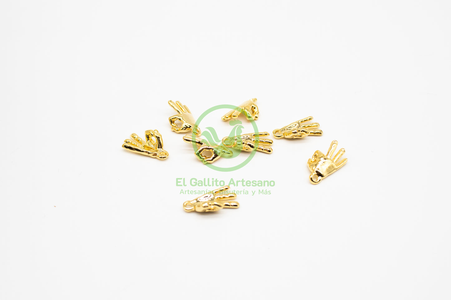 #750 Chapa de Oro - Dije Mano Ok 2 (PIEZA)