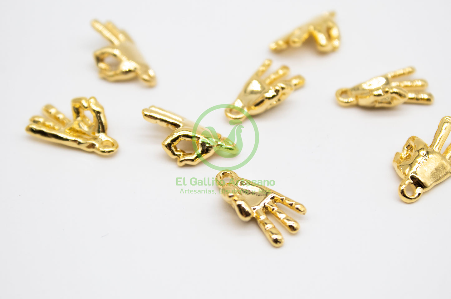 #750 Chapa de Oro - Dije Mano Ok 2 (PIEZA)