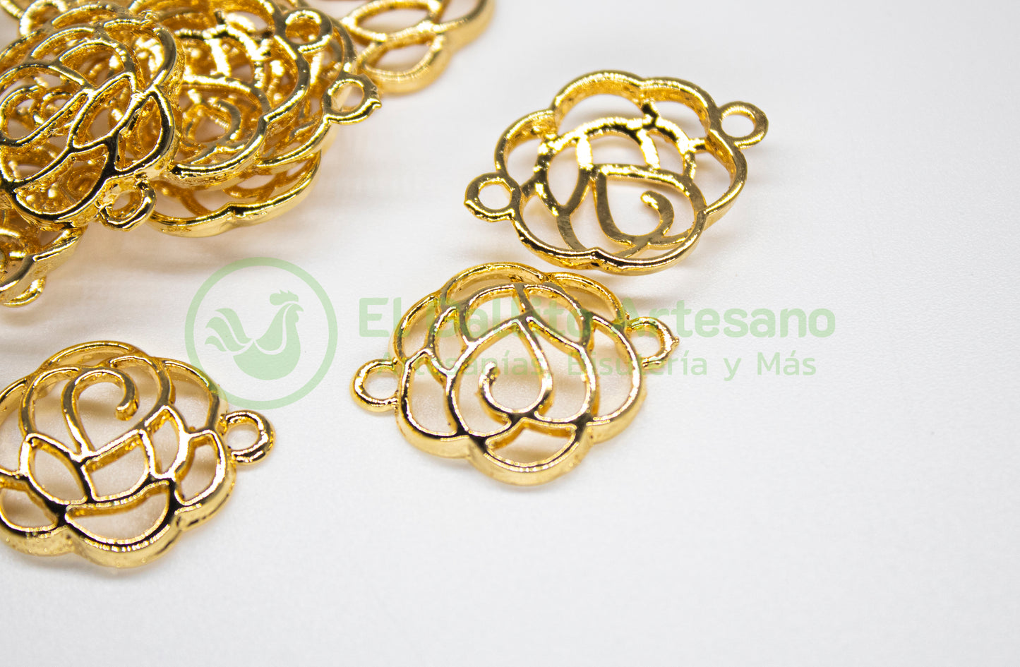 #880 Chapa de Oro - Enlazador Rosa de Abril (PIEZA)