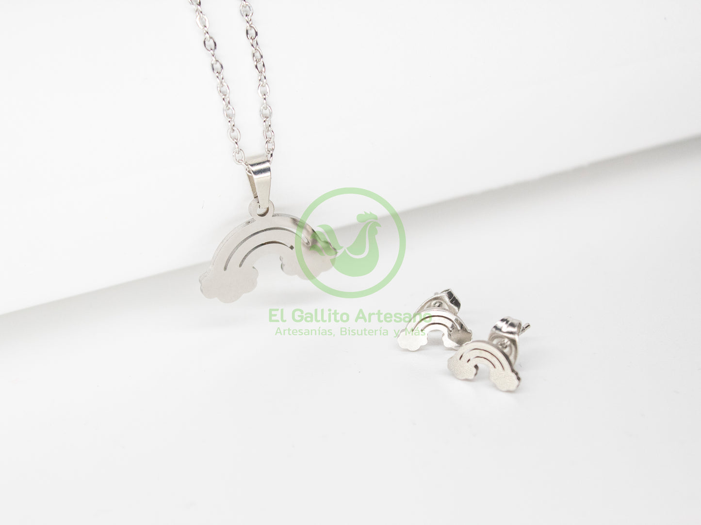 Collar Acero #01 - Arcoiris Nube